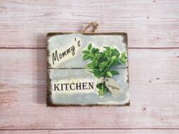 Oregano Herb Wooden Kitchen Sign Rustic Wall Decor - thumbnail 1