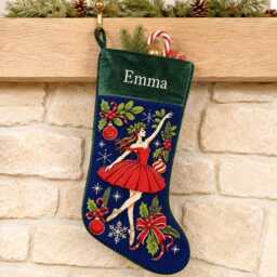 Handmade Needlepoint Xmas Stocking, Custom Name Nutcracker Christmas Old-Fashioned Gift - thumbnail 4