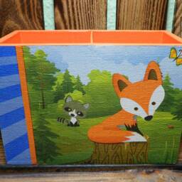 Utensil Box Pencil With Fox Made Of Wood For Children - thumbnail 3