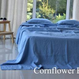 Linen Flat Sheet - Bed Sheet Linen Bedding, France Linen, Set, Sheet, Linenflat Sheets Queen Handmade - thumbnail 2