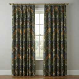 Custom Made William Morris Strawberry Thief Grey Blackout/Lining Curtains Pinch /Triple Pleat - thumbnail 1