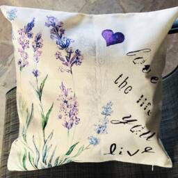 Burlap, Lavender, Decorative Pillow Covers - thumbnail 4