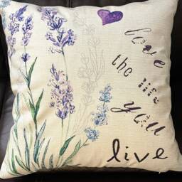 Burlap, Lavender, Decorative Pillow Covers - thumbnail 3