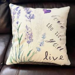 Burlap, Lavender, Decorative Pillow Covers - thumbnail 2