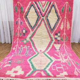 Handwoven Moroccan Boujaad Rug - Colorful Berber Wool Boho Carpet - thumbnail 3