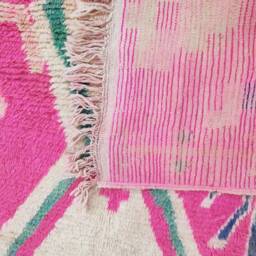 Handwoven Moroccan Boujaad Rug - Colorful Berber Wool Boho Carpet - thumbnail 4
