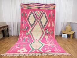 Handwoven Moroccan Boujaad Rug - Colorful Berber Wool Boho Carpet