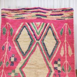 Handwoven Moroccan Boujaad Rug - Colorful Berber Wool Boho Carpet - thumbnail 2