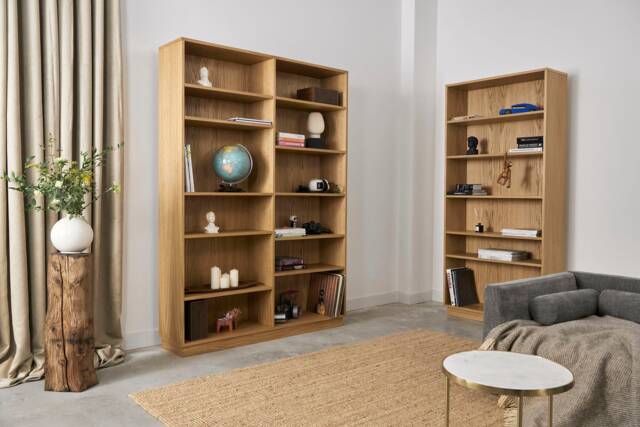 Bookcase, Bookshelf Made Of Oak Vaneer - Livlo D-R07 - image 1