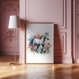 Girls Bedroom Horses Decor - Set Of 3 Horse Posters - Kids Pony Prints Room Wall Art Girl Nursery Playroom Artwork Print Gift - thumbnail 3