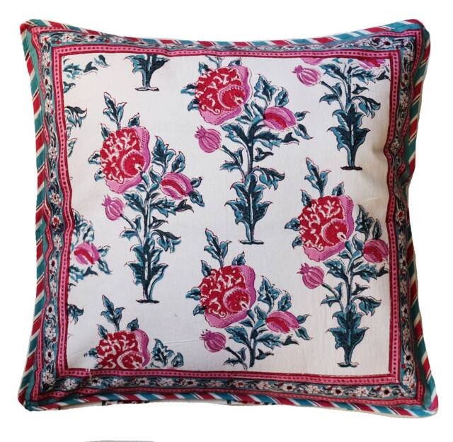 Cotton Cushion Cover - Poppy Square 18 - image 1