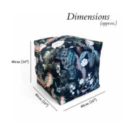 Velour Velvet Printed Bean Bag Cubes - 3 Unique Patterns To Pick From - thumbnail 2