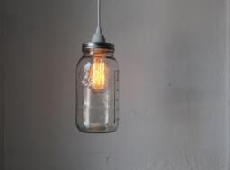 Mason Jar Pendant Lamp, Large Half Gallon Hanging Lighting Fixture, Upcycled Rustic Modern Chic Bootsngus Home & Decor