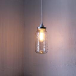 Mason Jar Pendant Lamp, Large Half Gallon Hanging Lighting Fixture, Upcycled Rustic Modern Chic Bootsngus Home & Decor - thumbnail 4