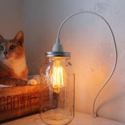 Mason Jar Pendant Lamp, Large Half Gallon Hanging Lighting Fixture, Upcycled Rustic Modern Chic Bootsngus Home & Decor - thumbnail 2