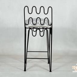 Set Of Moroccan Iron Chairs - Handpainted Wrought Iron Stools For Home Furniture- Indoor/Outdoor Chair With Free Upholstery - thumbnail 4
