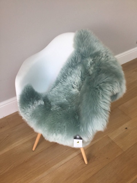 Duck Egg Green Australian Sheepskin Rug, Chair Cover, Throw - image 1