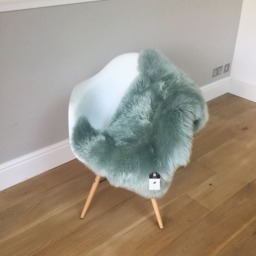 Duck Egg Green Australian Sheepskin Rug, Chair Cover, Throw - thumbnail 2