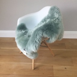 Duck Egg Green Australian Sheepskin Rug, Chair Cover, Throw - thumbnail 4