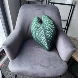 Anthurium Luxurians Leaf Pillow, Tropical Plant Cushion - thumbnail 3