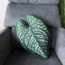 Anthurium Luxurians Leaf Pillow, Tropical Plant Cushion - thumbnail 2