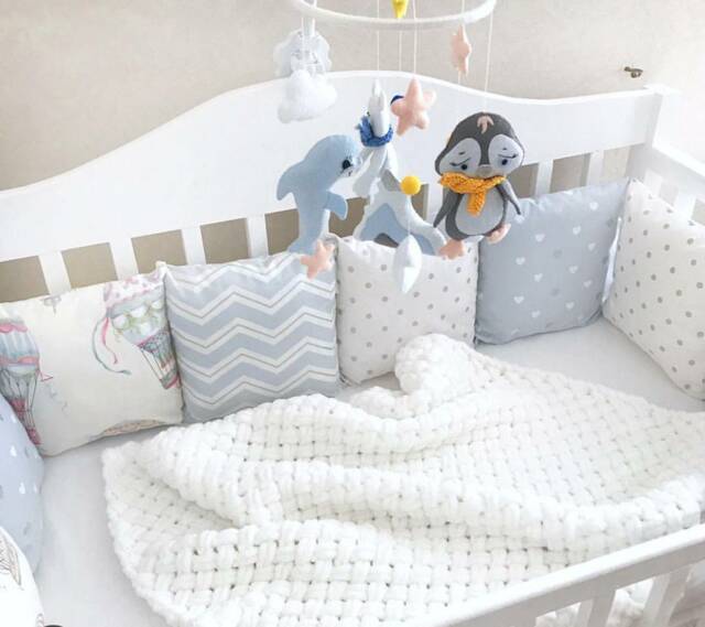 Baby Boy Blanket Blanket.newborn Baby Knit Throw Newborn Gift Shower Handmade Blanket.ready To Ship - image 1