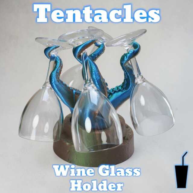 Kraken - Octopus Wine Glass Holder, Tentacles, Housewarming Gift - image 1