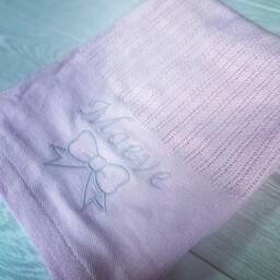Personalised Cellular Blanket Newborn Gift New Baby Blankets With Embroidered Name Breathable Wrap Keepsake Receiving - thumbnail 3