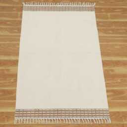 Handmade Beige & Brown Cotton Rug Block Printed Area Dhurrie Stair Runner Rug - thumbnail 3