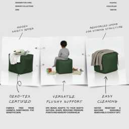 Bean Bag Ottoman Footstool Pouf, Chair, Indoor & Outdoor Garden Conservatory 35x35, 45x45 - Kosiproducts - thumbnail 3
