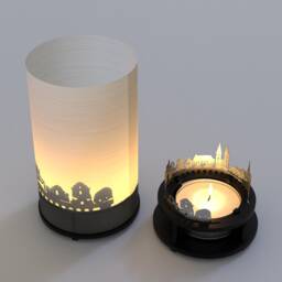 Halberstadt Skyline Projection Candle Gift Set - Shadow Play Souvenir - thumbnail 4