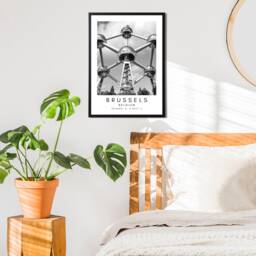 Atomium Brussels Print Minimalist Belgium Travel Art - thumbnail 2