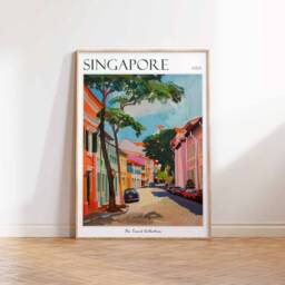 Singapore Travel Poster Colorful City Street Art Print - thumbnail 3