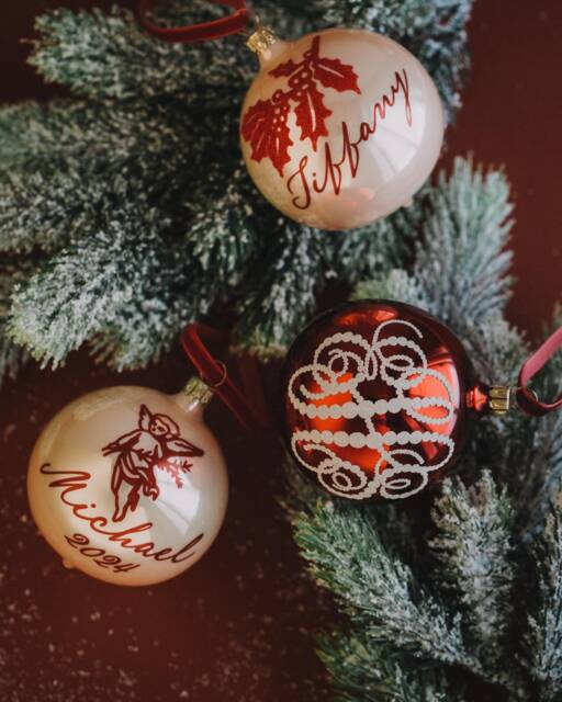 Personalized Mercury Glass Christmas Ornaments - image 1