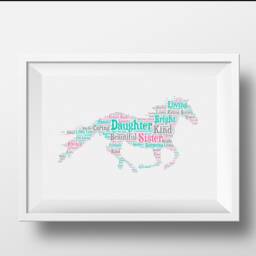 Personalized Horse Word Art Print - Custom Equestrian Gift For Daughter, Sister, Friend - thumbnail 2
