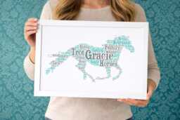 Personalized Horse Word Art Print - Custom Equestrian Gift For Daughter, Sister, Friend - thumbnail 1