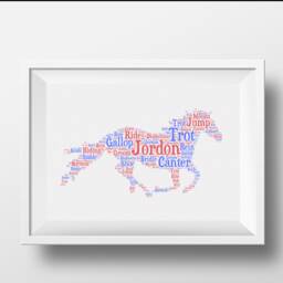 Personalized Horse Word Art Print - Custom Equestrian Gift For Daughter, Sister, Friend - thumbnail 3