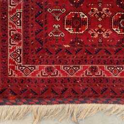 Vintage Waziri Rug 35-Year-Old Handmade Afghan Tribal Carpet - 3x5 Ft - thumbnail 2