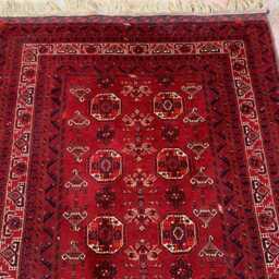 Vintage Waziri Rug 35-Year-Old Handmade Afghan Tribal Carpet - 3x5 Ft - thumbnail 3