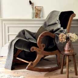 Harris Tweed Lovat Herringbone - Luxury Large Pure Wool Throw Blanket 150x200cm/59x79 - thumbnail 3