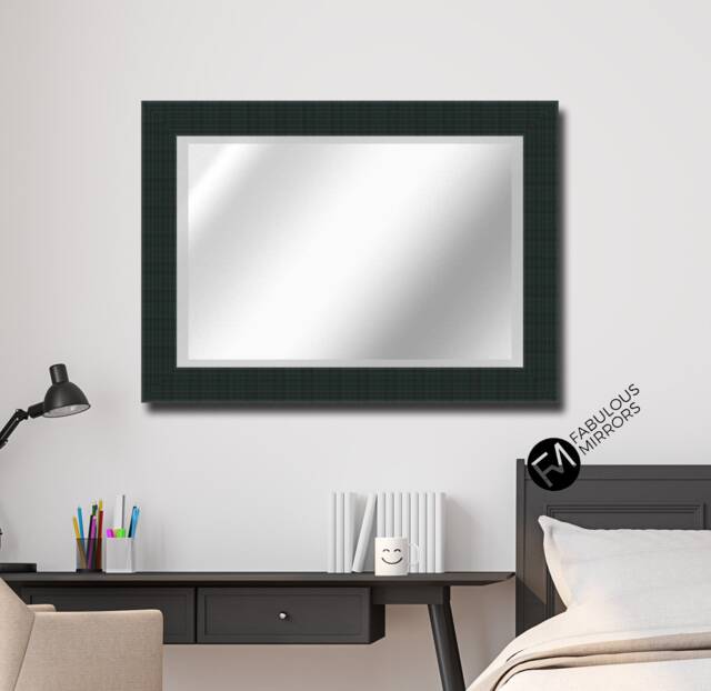 Large Black Brushed Mirror Crosshatch Elegant Framed Brooklyn Wall - Choice Of Size Premium Quality Free P&p - image 1