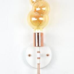 Rose Gold Detail Torch Wall Sconce - Single Lamp Small Vanity Lighting Bathroom Kitchen Restaurant Custom Colors - thumbnail 2