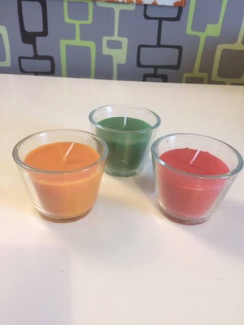 Teacup Candle, Modern Set Of 3 Clear Glass Votives, Crisp Clean Lines, Xmas Pud, Cedar & Orange Scents Ideal Christmas Or Birthday Gift - image 1