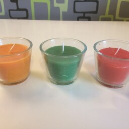 Teacup Candle, Modern Set Of 3 Clear Glass Votives, Crisp Clean Lines, Xmas Pud, Cedar & Orange Scents Ideal Christmas Or Birthday Gift - thumbnail 3
