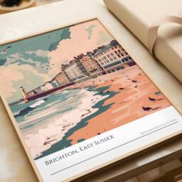 Brighton Beach Poster East Sussex Coastal Wall Art - thumbnail 3