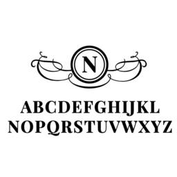 Modern Swirl Monogram Door Sign - Wall Decal Custom Vinyl Art Stickers - thumbnail 2