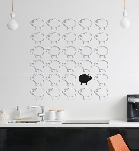 Bah Black Sheep Wall Sticker Decal - Pattern, Art, Girls Room, Boys Nursery Decal, Decals, Kids Room Patterns