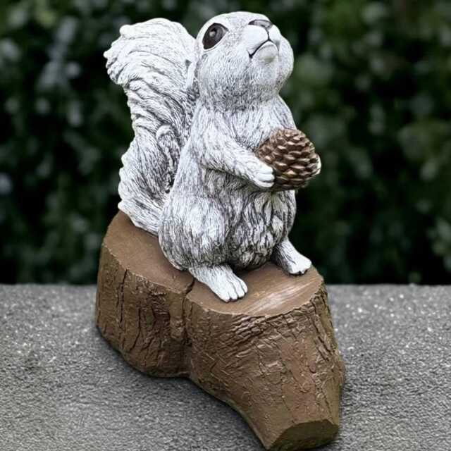 Stone Squirrel Statue Concrete Figure Outdoor Animal Decoration Handmade Ornament Front Door Figurine Lawn Sculpture Gift - image 1