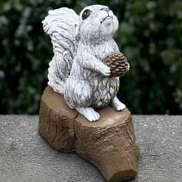 Stone Squirrel Statue Concrete Figure Outdoor Animal Decoration Handmade Ornament Front Door Figurine Lawn Sculpture Gift - thumbnail 1