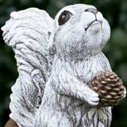 Stone Squirrel Statue Concrete Figure Outdoor Animal Decoration Handmade Ornament Front Door Figurine Lawn Sculpture Gift - thumbnail 3
